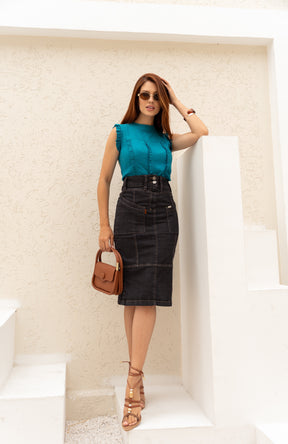 Saia Jeans Feminina Oceane