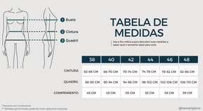 Saia Feminina em Sarja com Pregas Azul Marinho