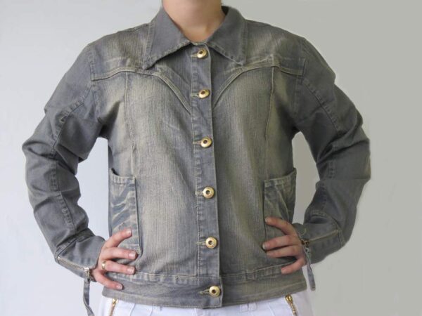 jaqueta jeans com lycra